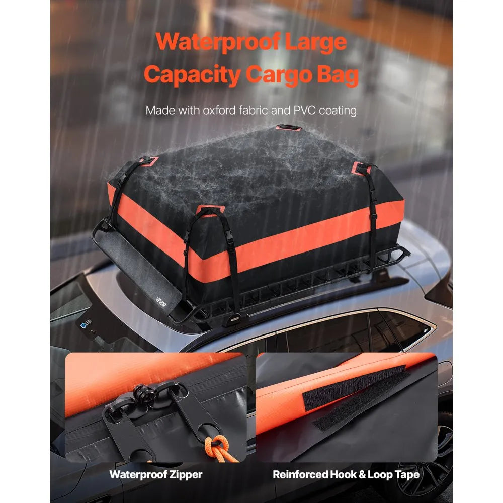 Universal Roof Rack Basket with Waterproof Cargo Bag – 51" x 36" Rooftop Cargo Carrier