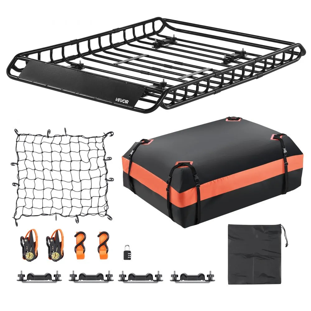 Universal Roof Rack Basket with Waterproof Cargo Bag – 51" x 36" Rooftop Cargo Carrier