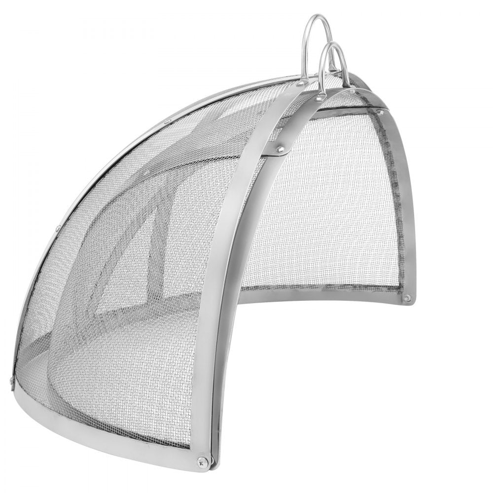 VEVOR Firepit Spark Screen Lid, 30" Diameter, Outdoor Firepit Ring Cover Round Accessories, Fire Pit Metal Cover, Easy-Opening Stainless Steel Fire Ring Covers for Outdoor Patio Fire Pits Backyard 