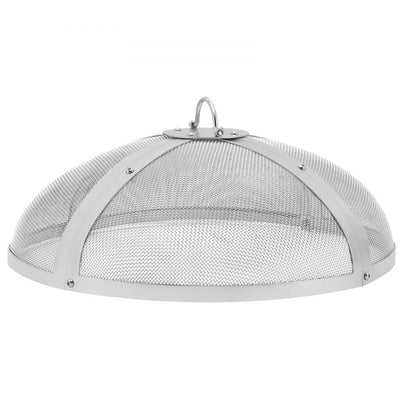 VEVOR Fire Pit Spark Screen Round 27", Reinforced Heavy Duty Steel Metal Cover, Outdoor Firepit Lid, Easy-Opening Top Screen Covers Round with Ring Handle for Outdoor Patio Fire Pits Backyard 