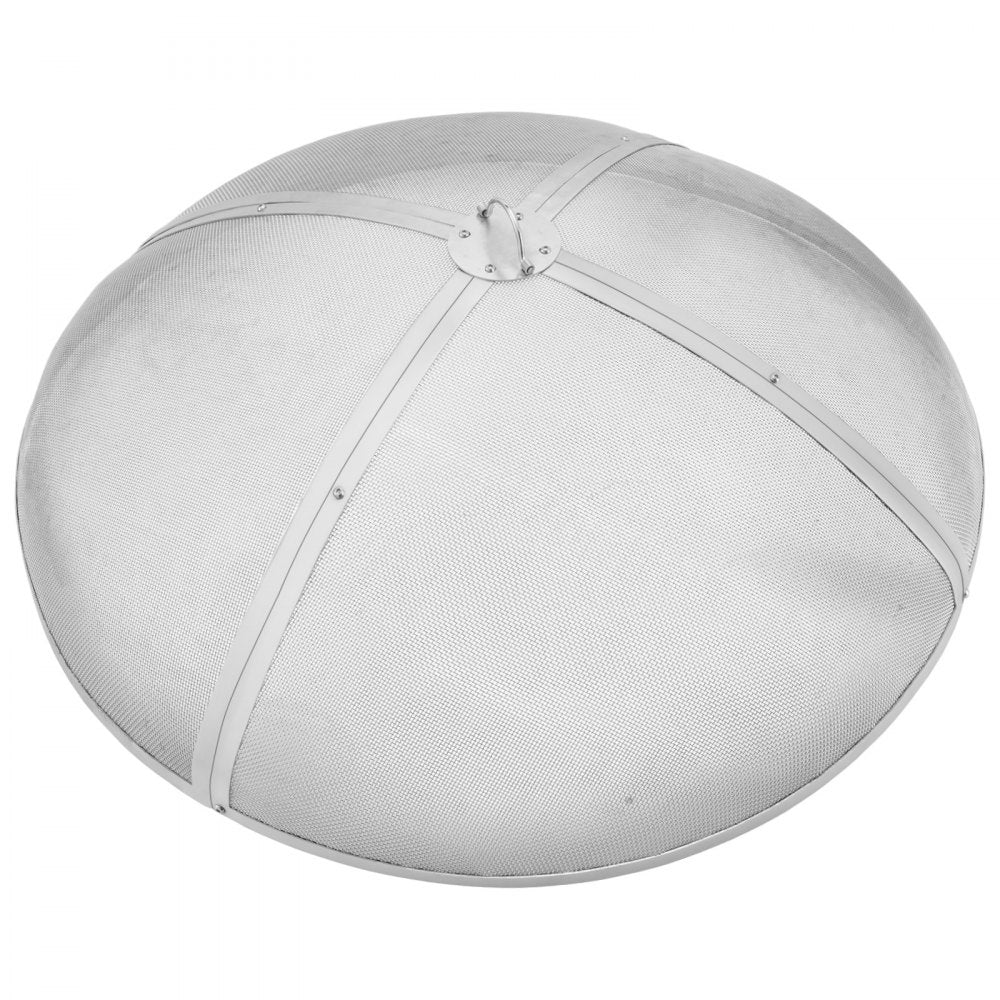 VEVOR Fire Pit Spark Screen Round 30", Reinforced Heavy Duty Steel Metal Cover, Outdoor Firepit Lid, Easy-Opening Top Screen Covers Round with Ring Handle for Outdoor Patio Fire Pits Backyard 