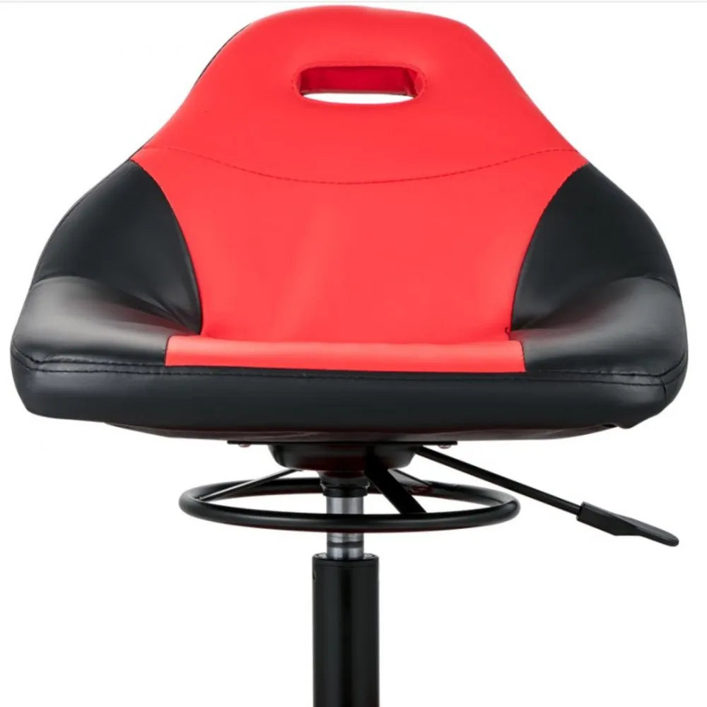 VEVOR Rolling Garage Stool, 300LBS Capacity, 18"-23" Adjustable Height Range, Mechanic Seat with Swivel Casters and Tool Tray, for Workshop, Auto Repair Shop, Red
