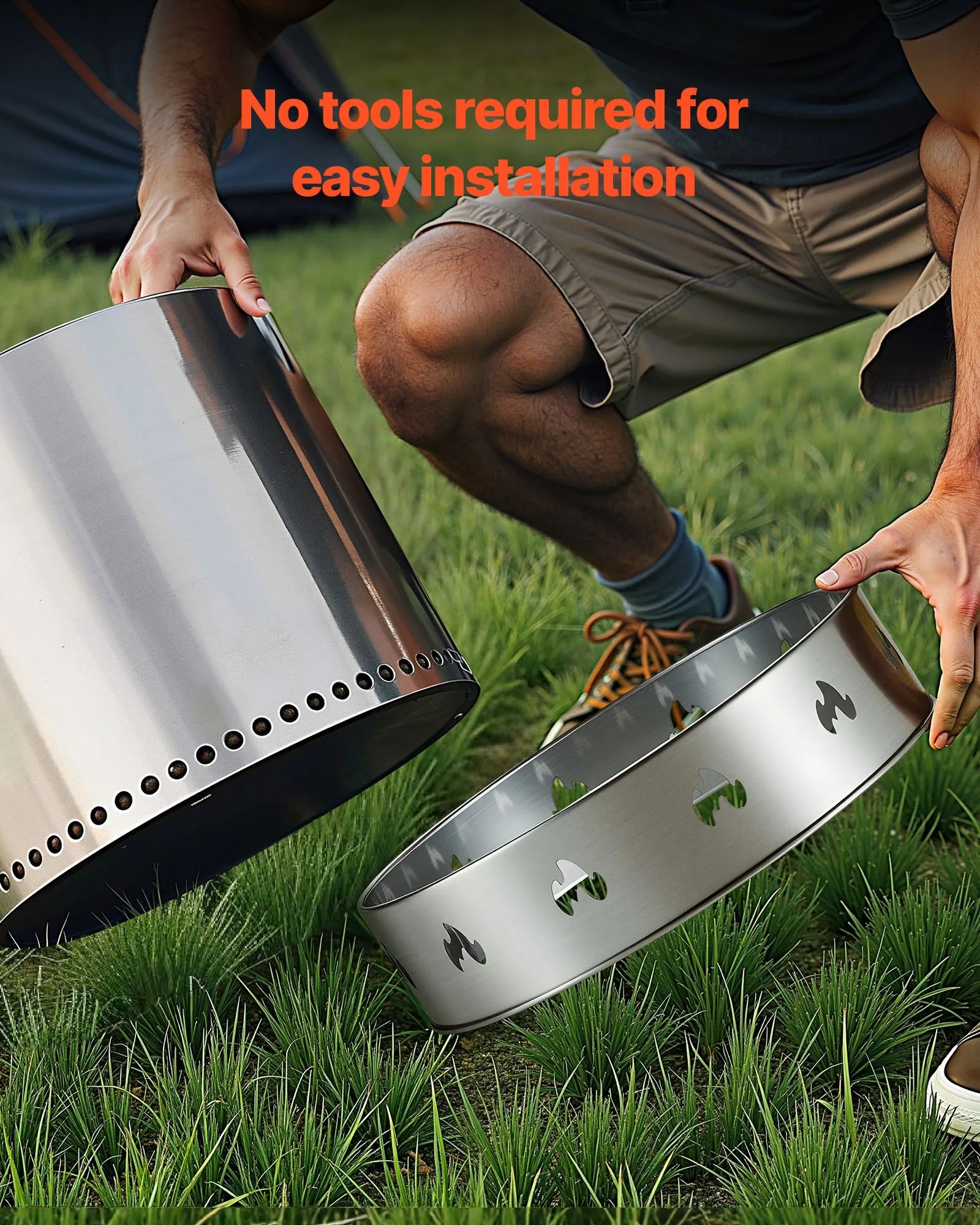 VEVOR Fire Pit Stand for Solo Stove Bonfire 19.5 Inch Smokeless Fire Pit Ring