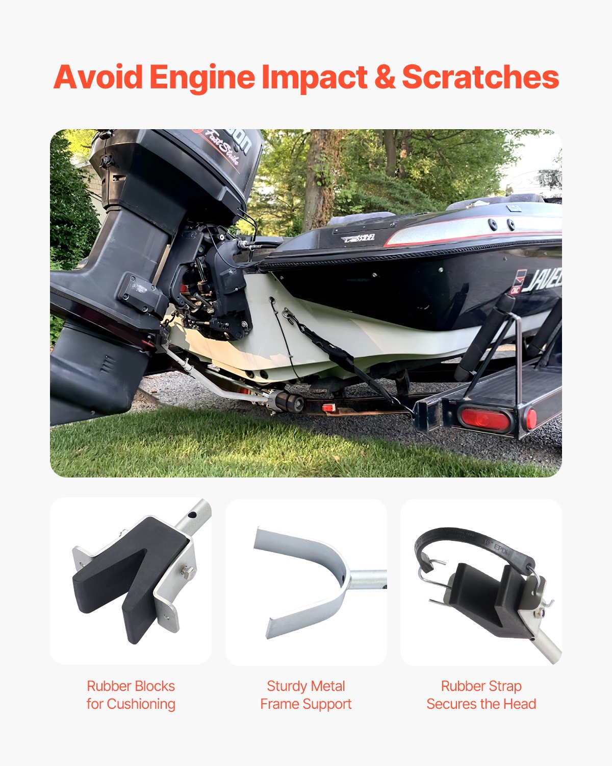 VEVOR Adjustable Transom Saver 23.6-59 in Boat Transom Saver with Composite Head 