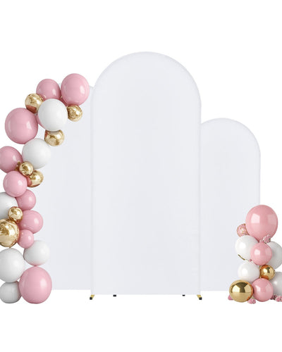 VEVOR Metal Arch Backdrop Stand Set of 3 Stand with Premium Gauze for Wedding 