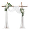 VEVOR Artificial Wedding Arch Flowers Kit White With 2 Pcs Flowers 1 Pcs Drapes