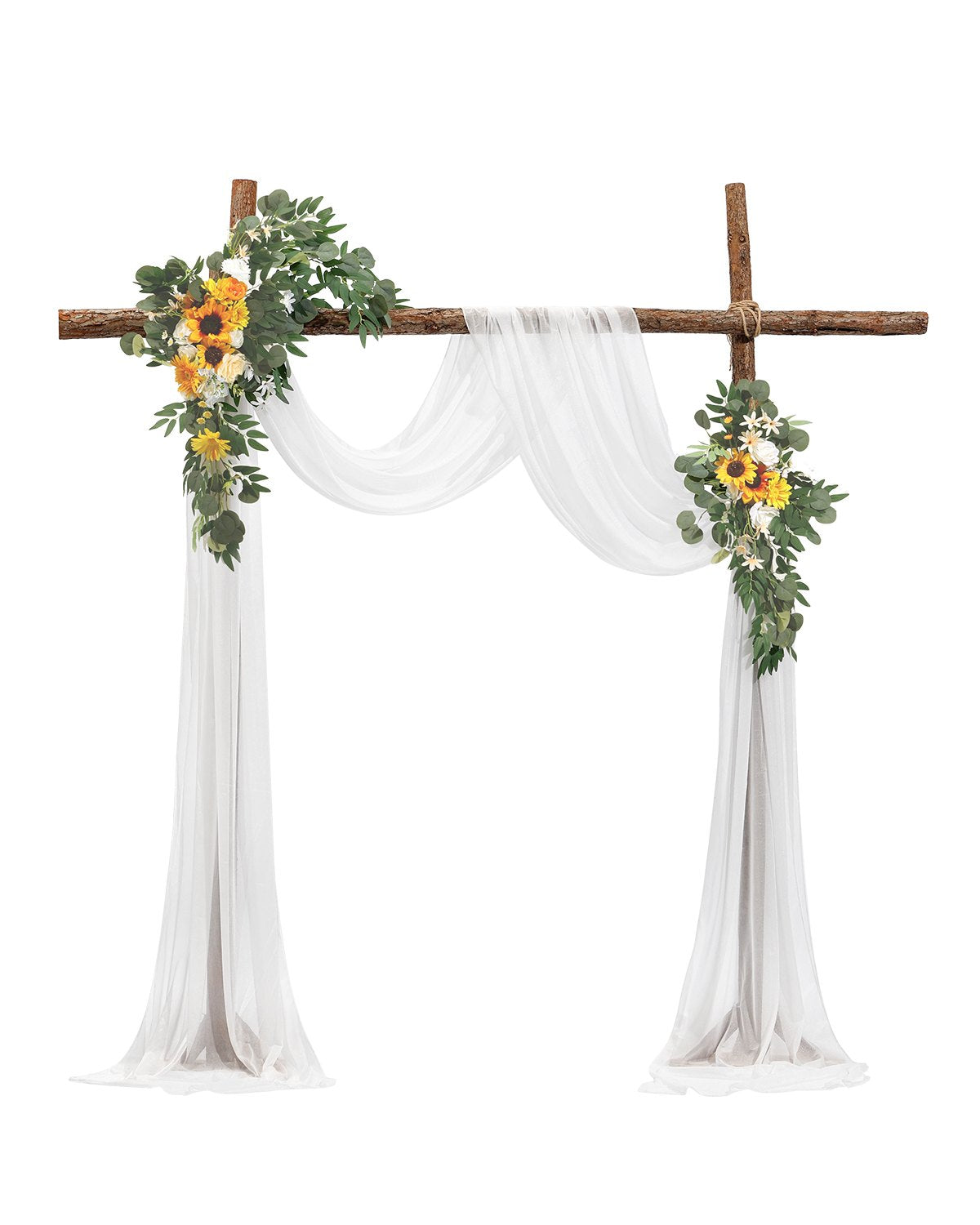 VEVOR Artificial Wedding Arch Flowers Kit Yellow With 2 Pcs Flowers 1 Pcs Drapes 