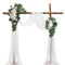 VEVOR Artificial Wedding Arch Flowers Kit White With 2 Pcs Flowers 2 Pcs Drapes