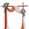 VEVOR Artificial Wedding Arch Flowers Kit Orange With 2 Pcs Flowers 2 Pcs Drapes