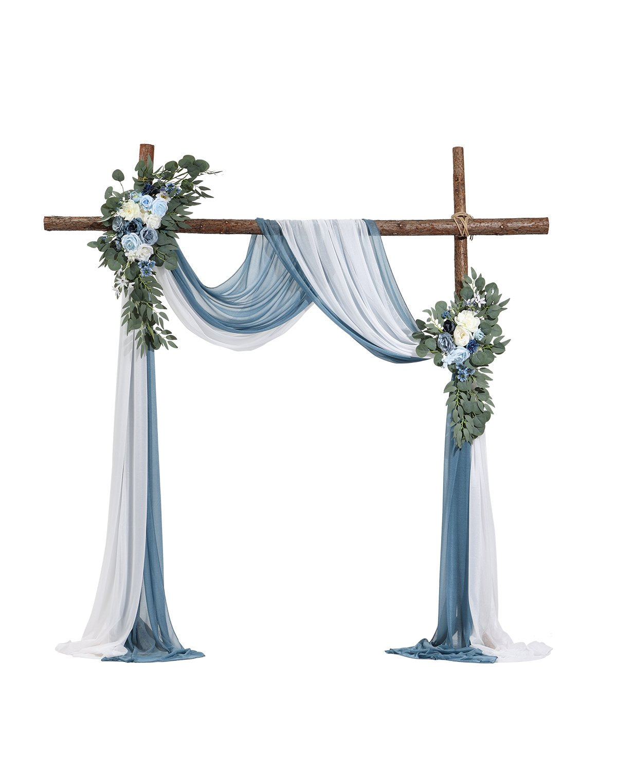 VEVOR Artificial Wedding Arch Flowers Kit Blue With 2 Pcs Flowers 2 Pcs Drapes 
