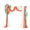 VEVOR Artificial Wedding Arch Flowers Kit Orange With 2 Pcs Flowers 3 Pcs Drapes