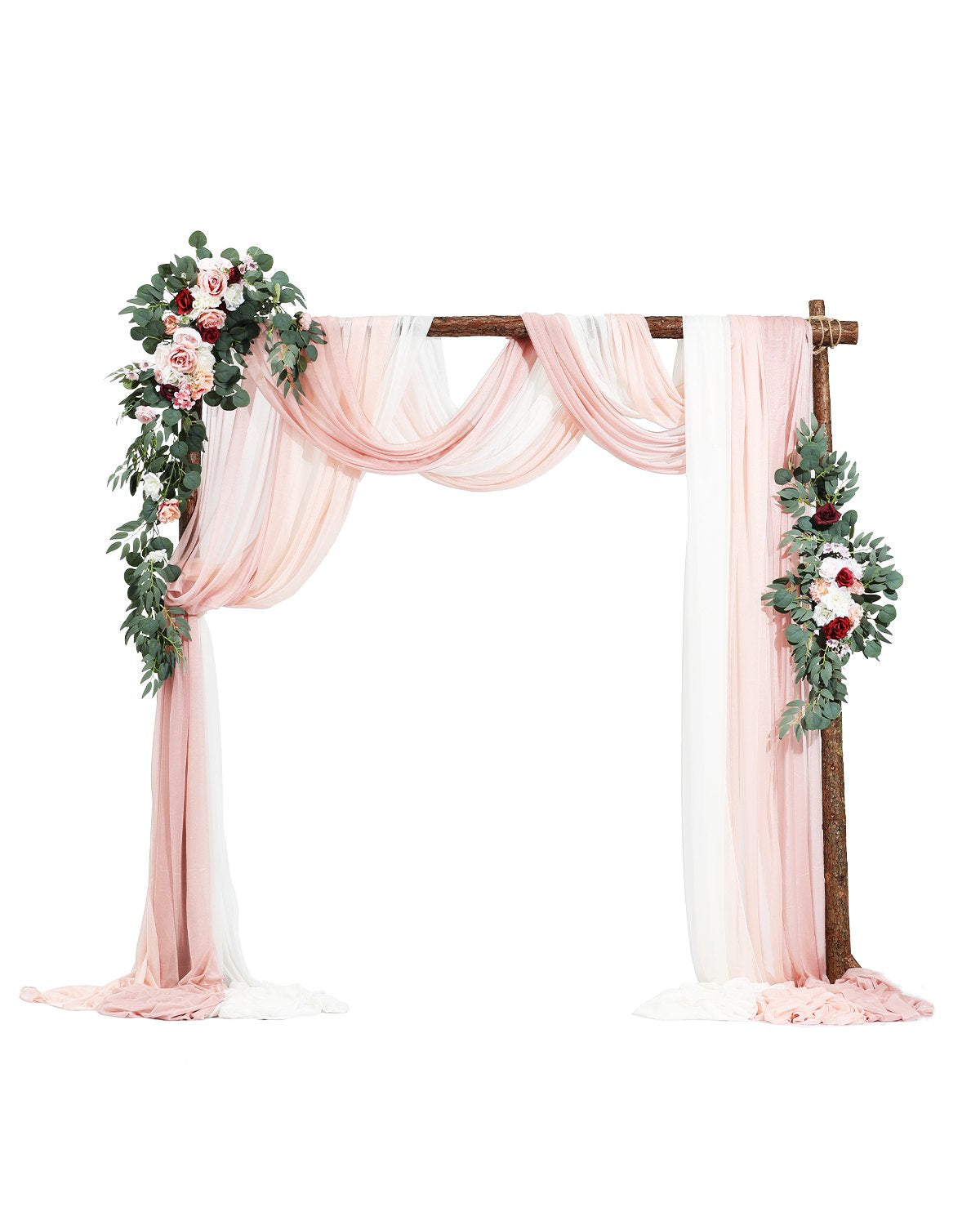 VEVOR Artificial Wedding Arch Flowers Kit Pink With 2 Pcs Flowers 3 Pcs Drapes 