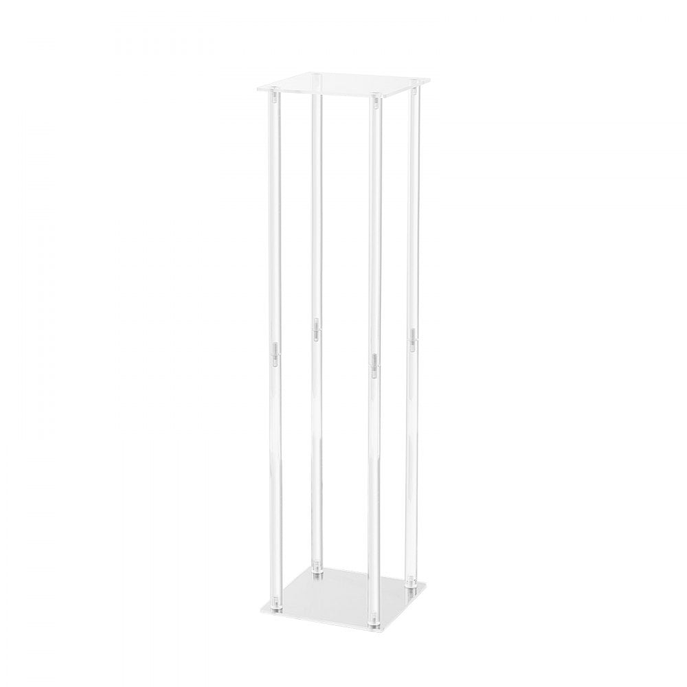 VEVOR 2PCS 31.5inch/80cm High Wedding Flower Stand, With Acrylic Laminate,Acrylic Vase Column Geometric Centerpiece Stands, Floral Display Rack for T-Stage Events Reception, Party Decoration Home 