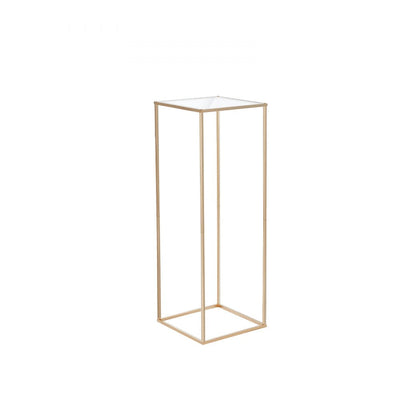 VEVOR 2PCS 31.5inch/80cm High Wedding Flower Stand, With Acrylic Laminate,Metal Vase Column Geometric Centerpiece Stands, Gold Rectangular Floral Display Rack for Events Reception, Party Decoration 