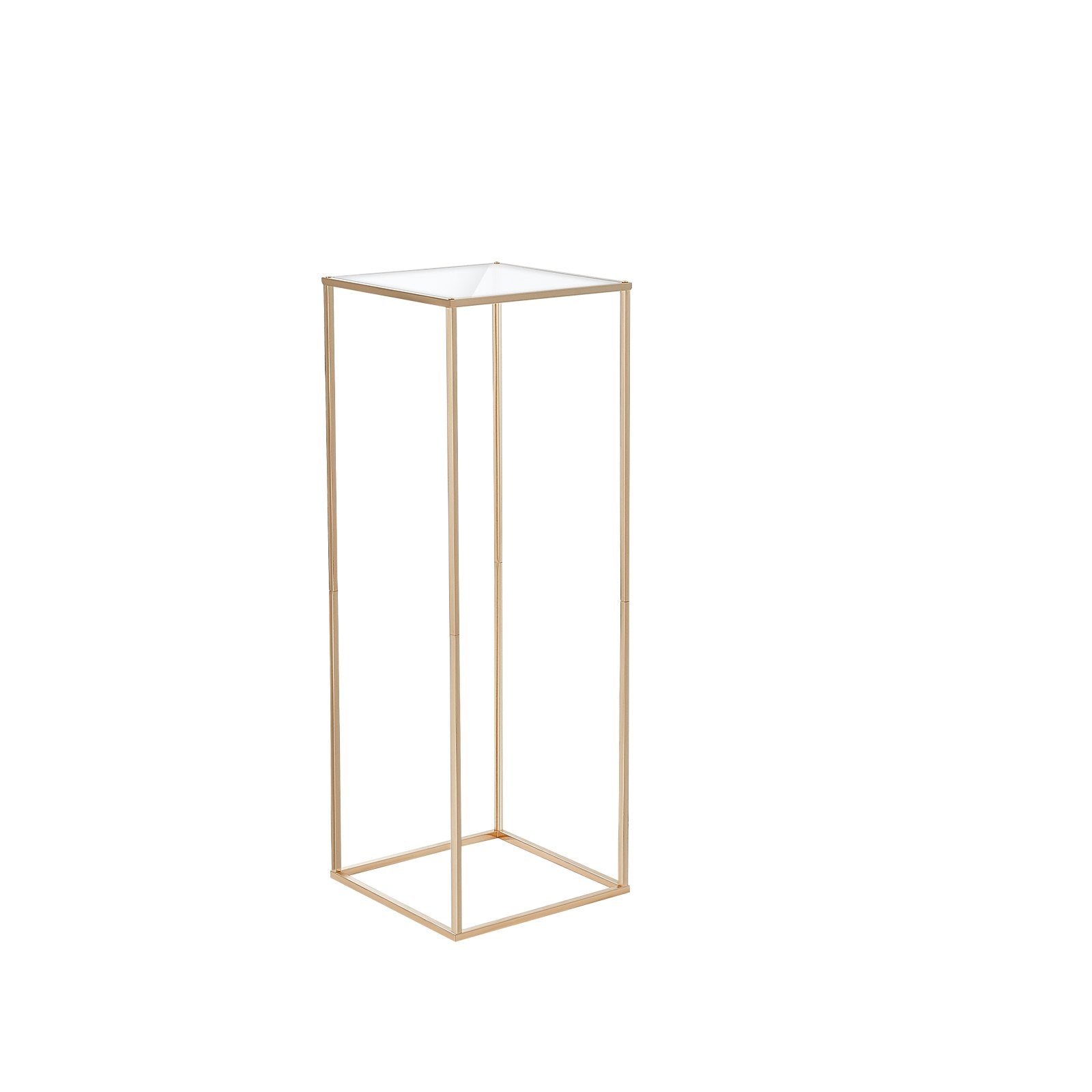 VEVOR 10PCS 31.5inch/80cm High Wedding Flower Stand, With Acrylic Laminate,Metal Vase Column Geometric Centerpiece Stands, Gold Rectangular Floral Display Rack for Events Reception, Party Decoration 