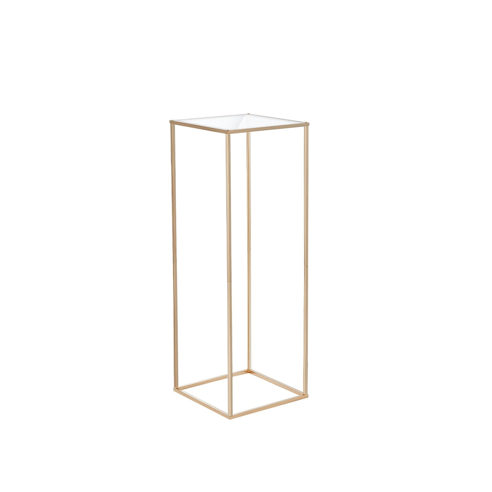 VEVOR 10PCS 31.5inch/80cm High Wedding Flower Stand, With Acrylic Laminate,Metal Vase Column Geometric Centerpiece Stands, Gold Rectangular Floral Display Rack for Events Reception, Party Decoration 