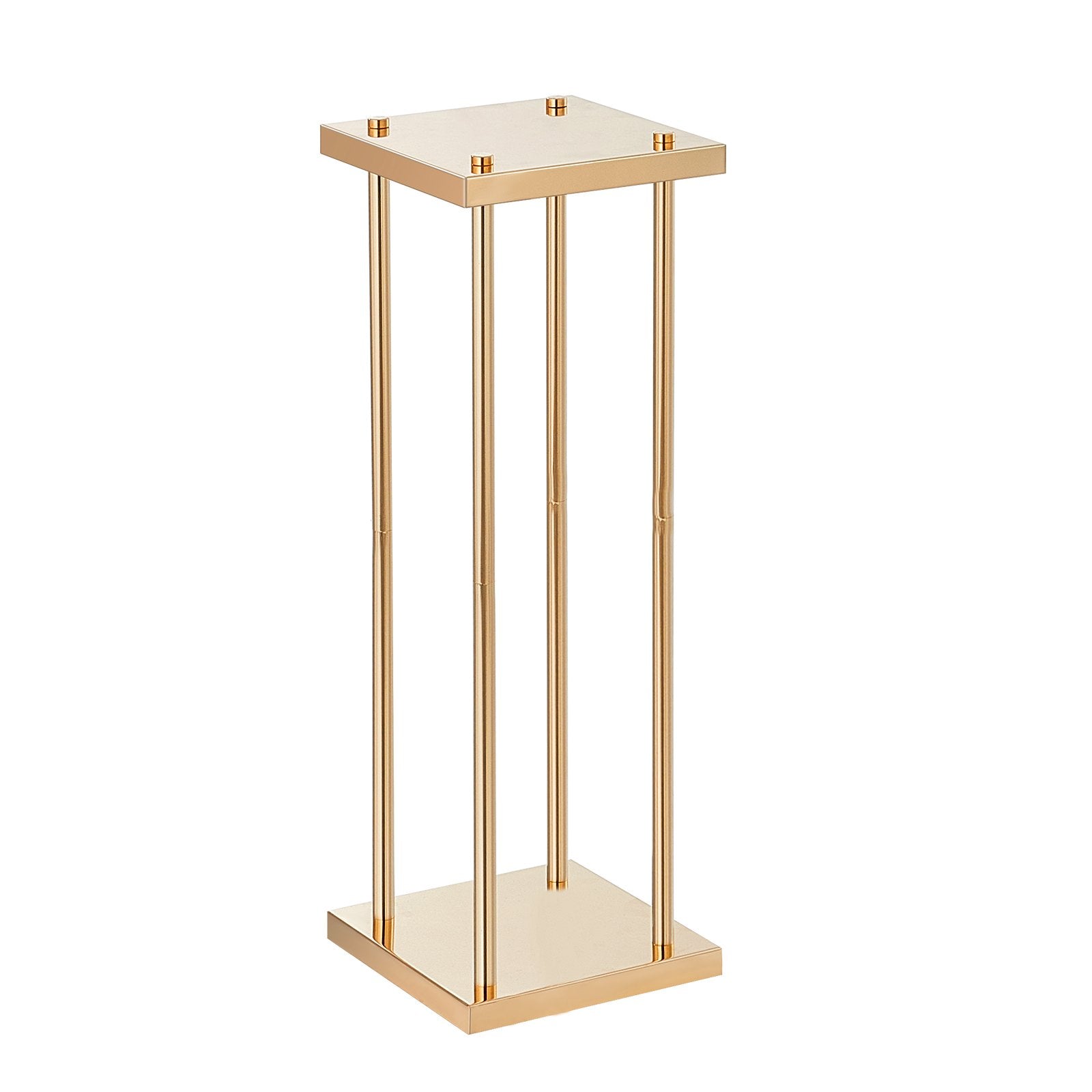 VEVOR 4PCS Gold Metal Column Wedding Flower Stand, 31.5inch/80cm High With Metal Laminate, Vase Geometric Centerpiece Stands, Cylindrical Floral Display Rack for Events Reception, Party Road Leads 