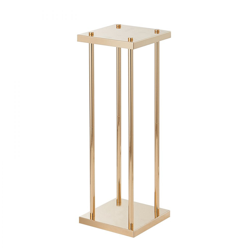 VEVOR 4PCS Gold Metal Column Wedding Flower Stand, 23.6inch /60cm High With Metal Laminate, Vase Geometric Centerpiece Stands, Cylindrical Floral Display Rack for Events Reception, Party Road Leads 