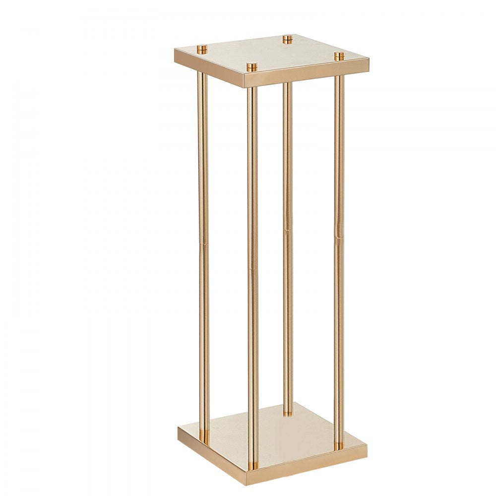 VEVOR 4PCS Gold Metal Column Wedding Flower Stand, 23.6inch /60cm High With Metal Laminate, Vase Geometric Centerpiece Stands, Cylindrical Floral Display Rack for Events Reception, Party Road Leads 