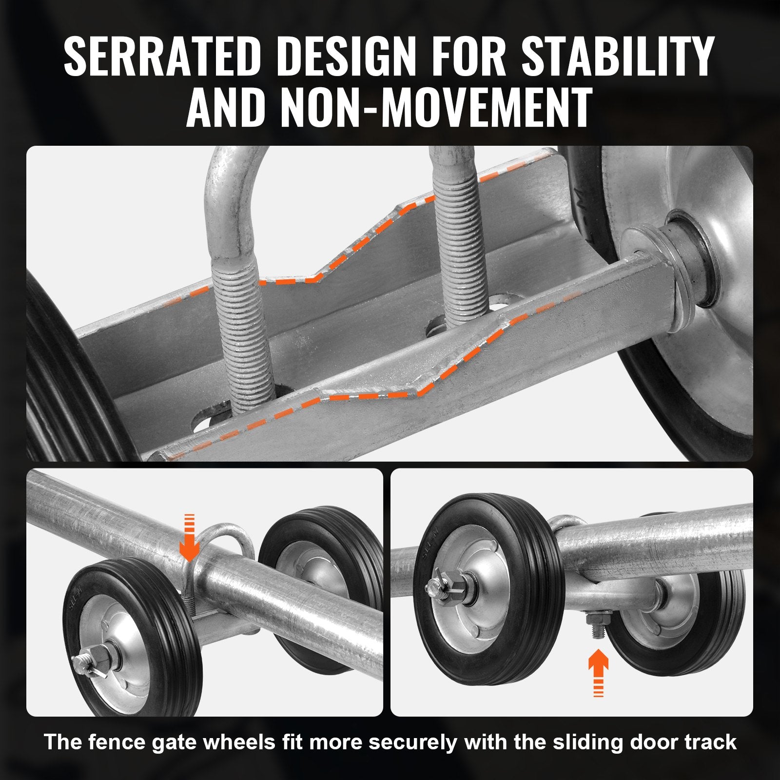 VEVOR Sliding Gate Kit 6” Heavy Duty Rolling Hardware for Door 600 lbs Load 