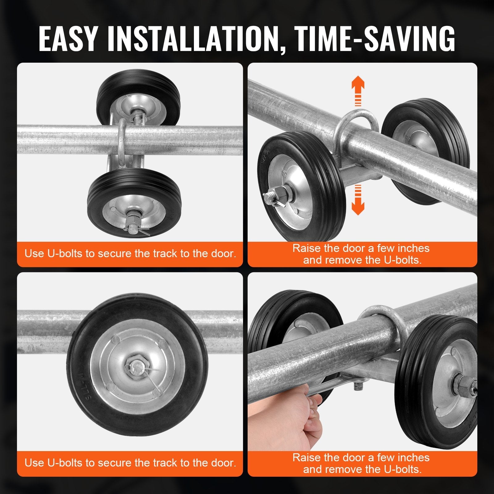 VEVOR Sliding Gate Kit 6” Heavy Duty Rolling Hardware for Door 600 lbs Load 