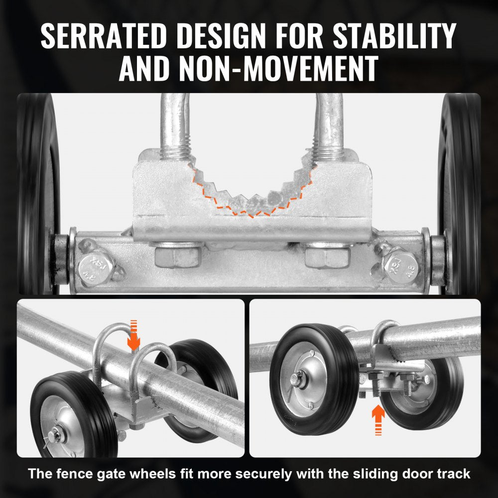 VEVOR Sliding Gate Kit 6” Adjustable Heavy Duty Rolling Hardware 600 lbs Load 