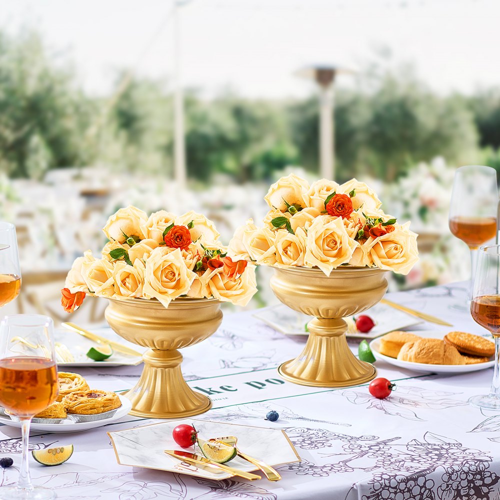 VEVOR 10PCS 16cm/6.3” Wedding Flower Vase Metal Gold Floral Stand for Table 