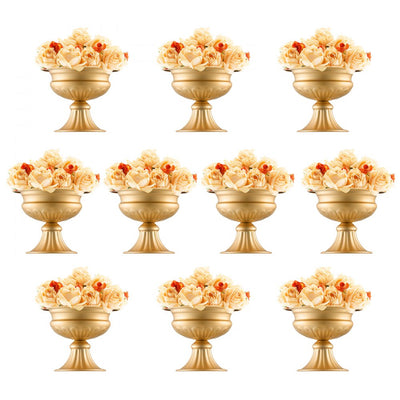VEVOR 10PCS 16cm/6.3” Wedding Flower Vase Metal Gold Floral Stand for Table 