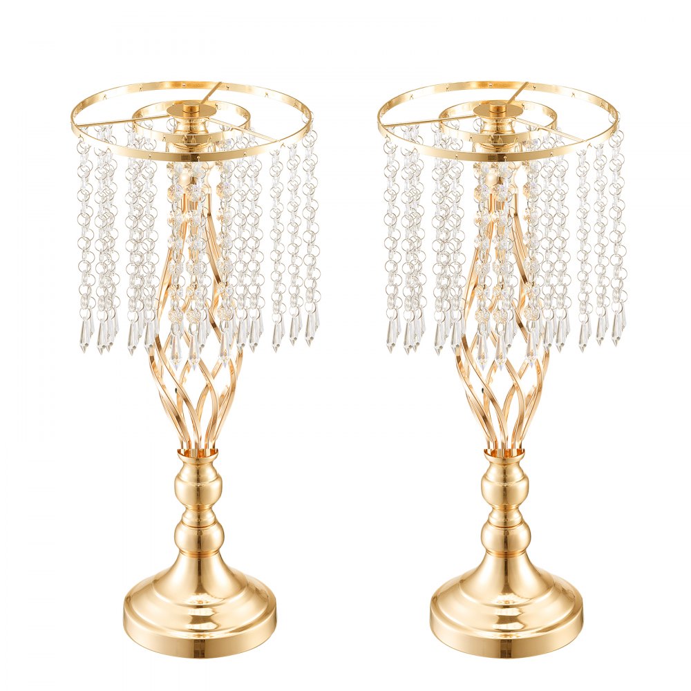 VEVOR 12PCS 49cm/19.3” Tall Crystal Wedding Flower Stand Vase for Party Decor 