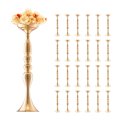 VEVOR 24PCS 50cm/19.7” Wedding Flower Vase Metal Gold Floral Stand for Table 