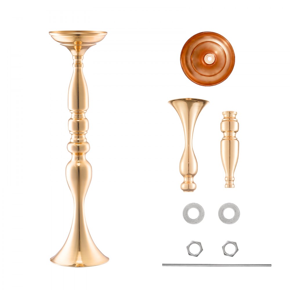 VEVOR 24PCS 50cm/19.7” Wedding Flower Vase Metal Gold Floral Stand for Table 