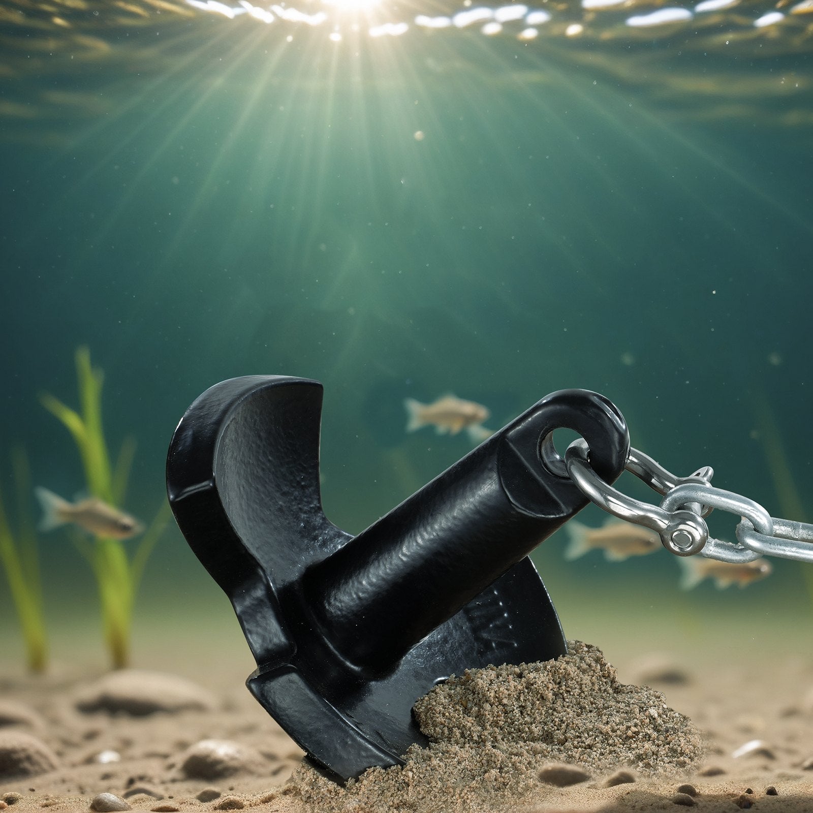 VEVOR River Anchor, 12 LBS Boat Anchor Cast Iron Black Vinyl-Coated with Shackle, Marine Grade Mushroom Anchor for Boats Up To 10 ft, Impressive Holding Power in River and Mud Bottom Lakes 