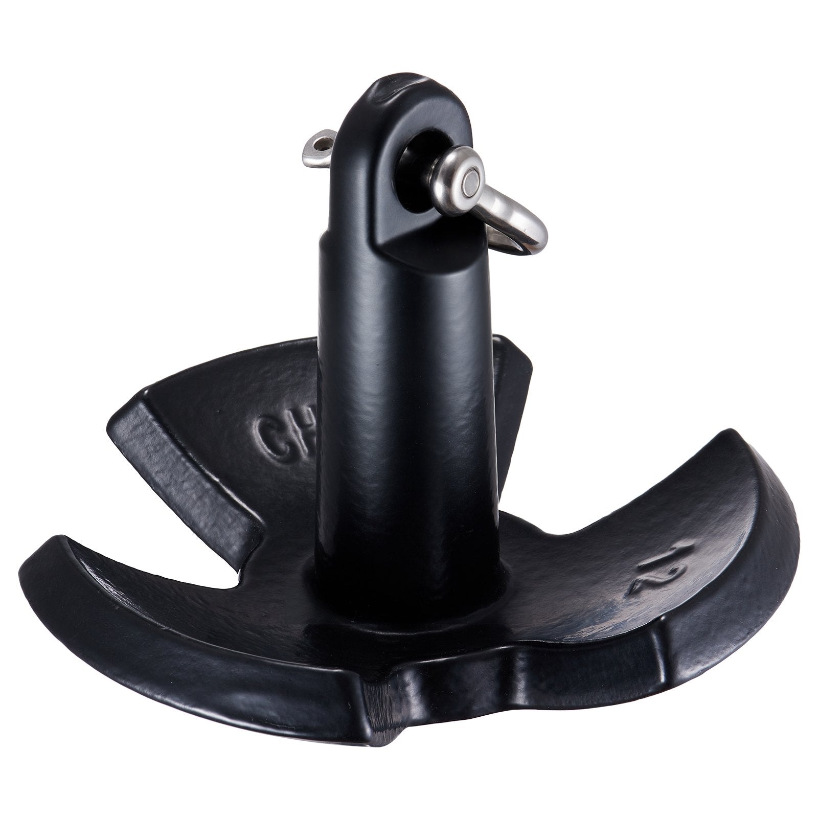 VEVOR River Anchor, 12 LBS Boat Anchor Cast Iron Black Vinyl-Coated with Shackle, Marine Grade Mushroom Anchor for Boats Up To 10 ft, Impressive Holding Power in River and Mud Bottom Lakes 