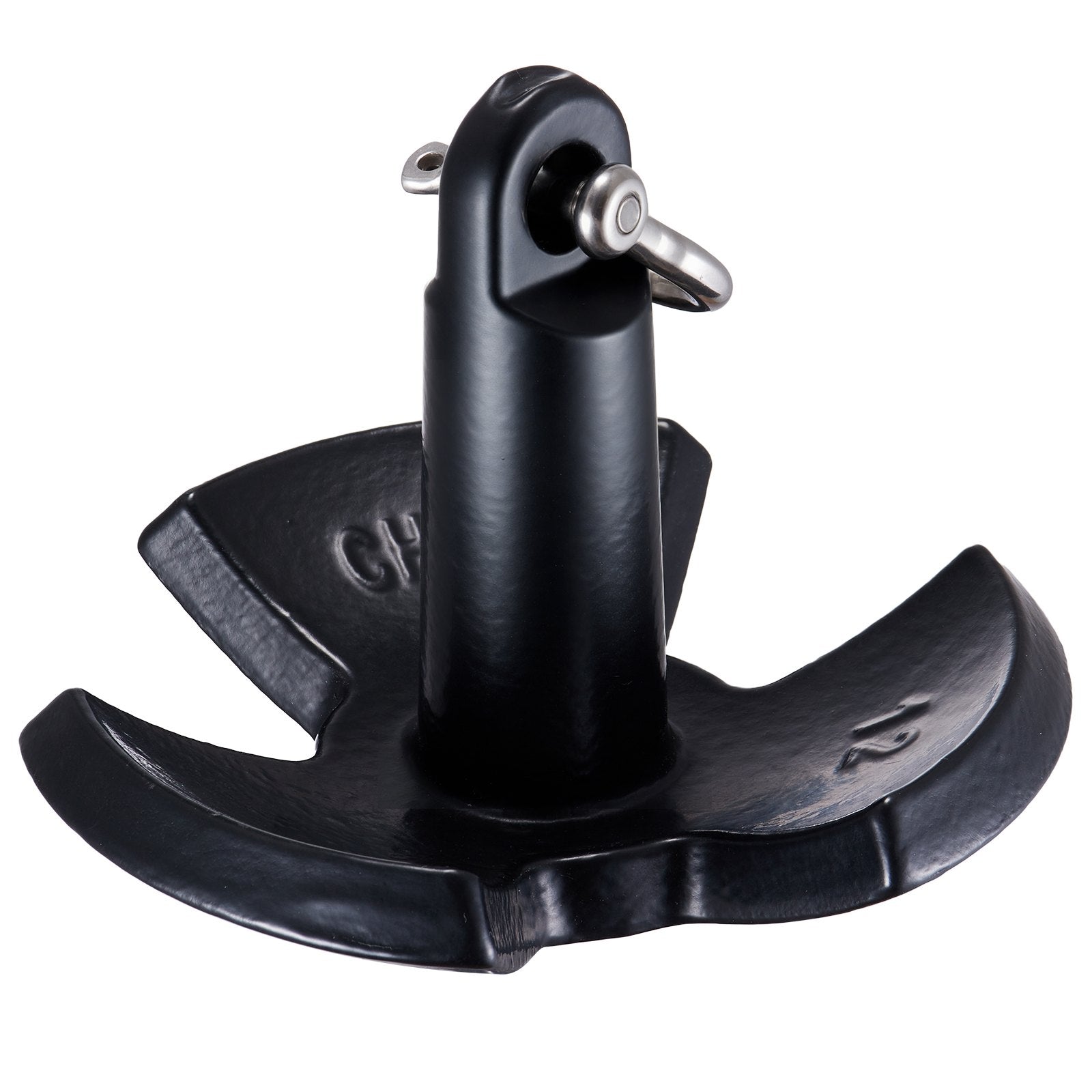 VEVOR River Anchor, 12 LBS Boat Anchor Cast Iron Black Vinyl-Coated with Shackle, Marine Grade Mushroom Anchor for Boats Up To 10 ft, Impressive Holding Power in River and Mud Bottom Lakes 