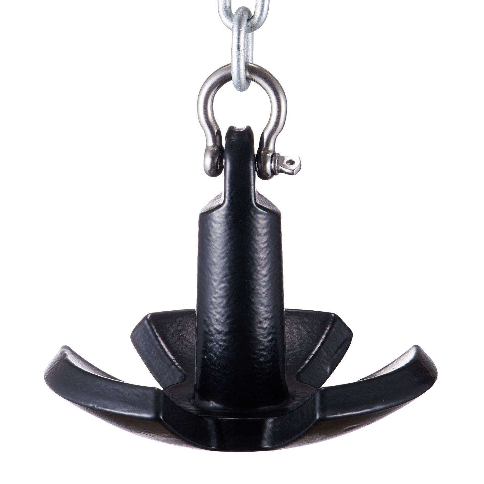 VEVOR River Anchor, 12 LBS Boat Anchor Cast Iron Black Vinyl-Coated with Shackle, Marine Grade Mushroom Anchor for Boats Up To 10 ft, Impressive Holding Power in River and Mud Bottom Lakes 