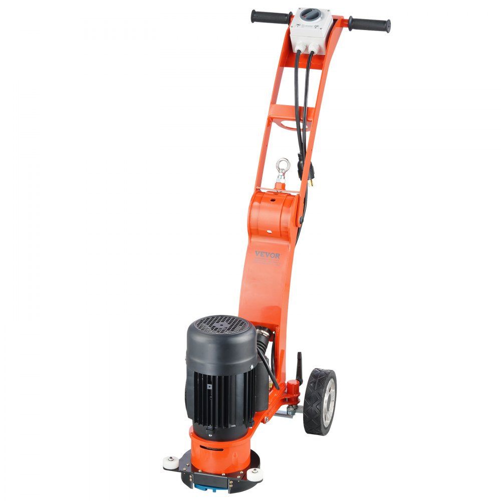 VEVOR Electric Concrete Floor Grinder 7" Walk-Behind Grinder 1.7HP Concrete Floor Polisher, 1300W Grinding Machine, 1720RPM Upgrade Brushless Motor Surfacing Grinder for Granite/Marble/Stones 