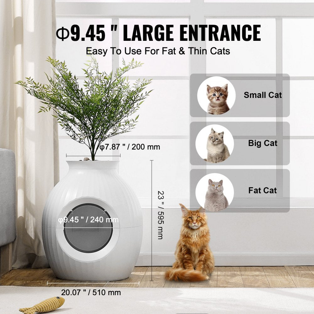 VEVOR Odor-Free Plant Cat Litter Box Hidden Cat Litter Box with Artificial Plant 