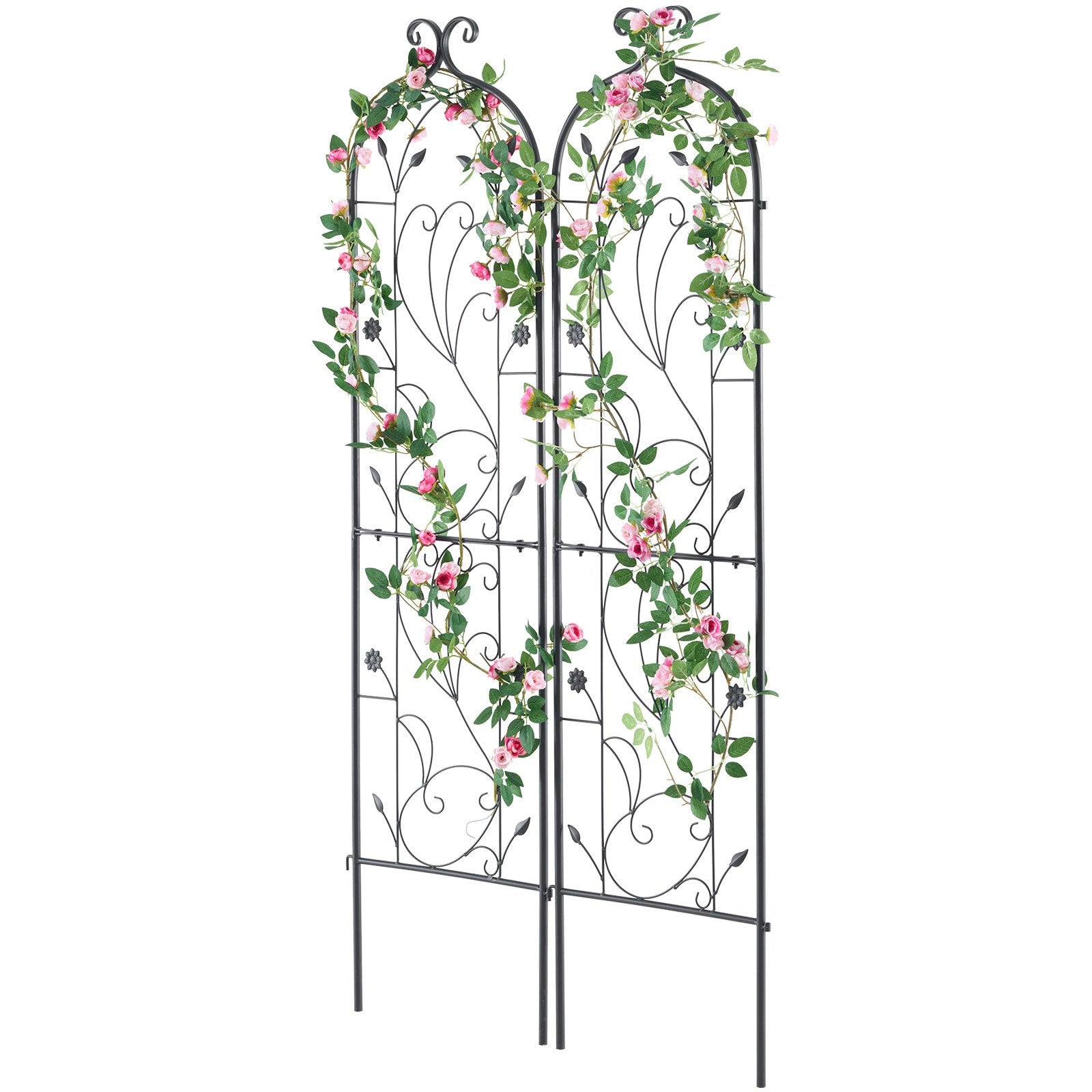 VEVOR 2 Packs Metal Garden Trellis for Climbing Plant Support 60x15 in Rustproof 
