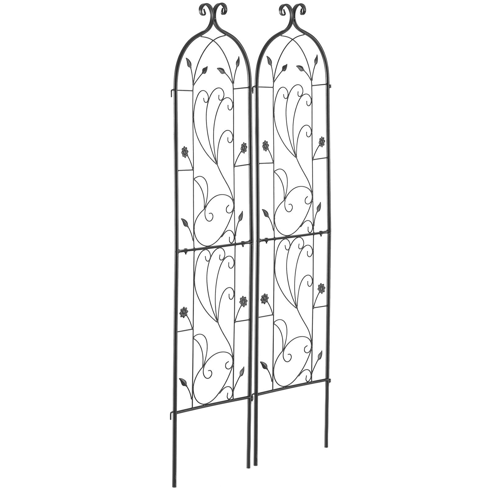 VEVOR 2 Packs Metal Garden Trellis for Climbing Plant Support 60x15 in Rustproof 