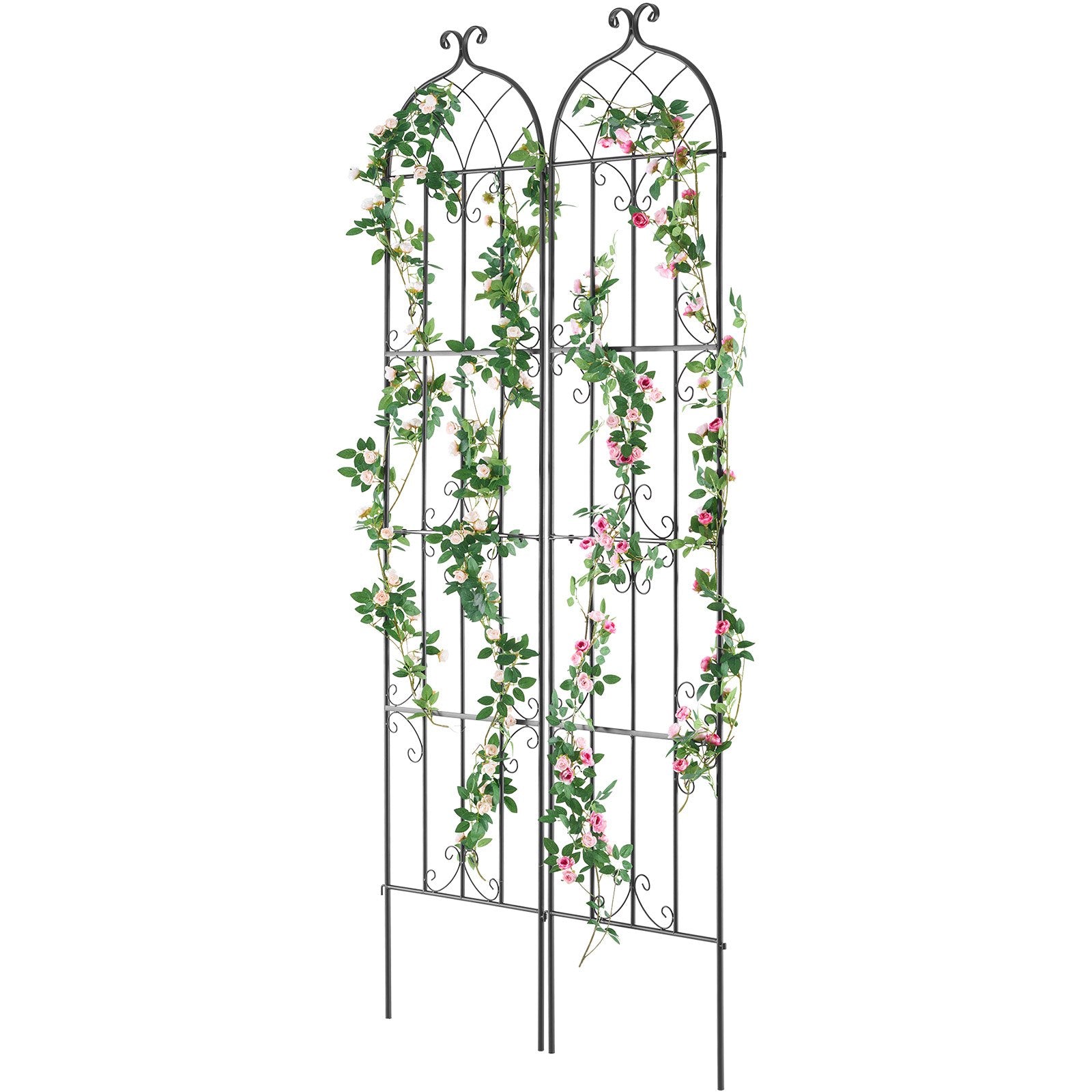 VEVOR 2 Packs Metal Garden Trellis for Climbing Plant Support 87x20 in Rustproof 