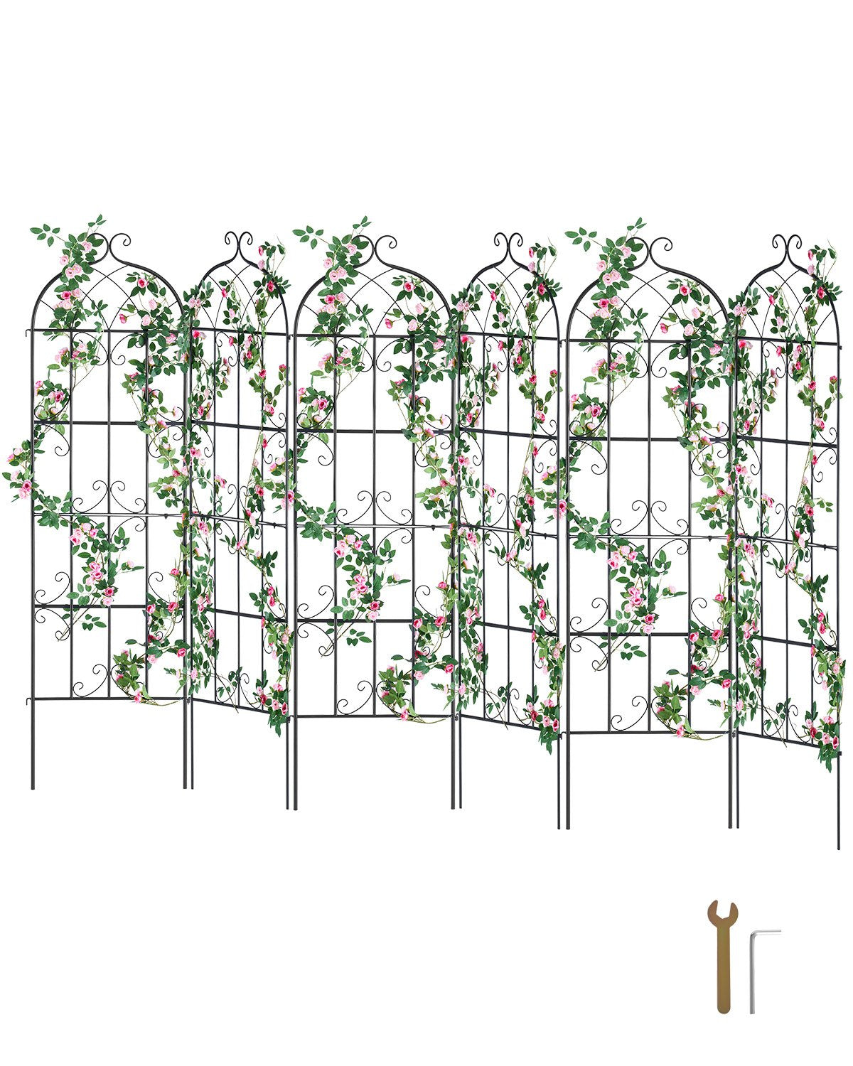 VEVOR 4 Packs Metal Garden Trellis for Climbing Plant Support 71x20 in Rustproof 