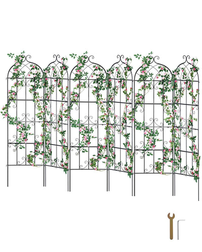 VEVOR 4 Packs Metal Garden Trellis for Climbing Plant Support 71x20 in Rustproof 