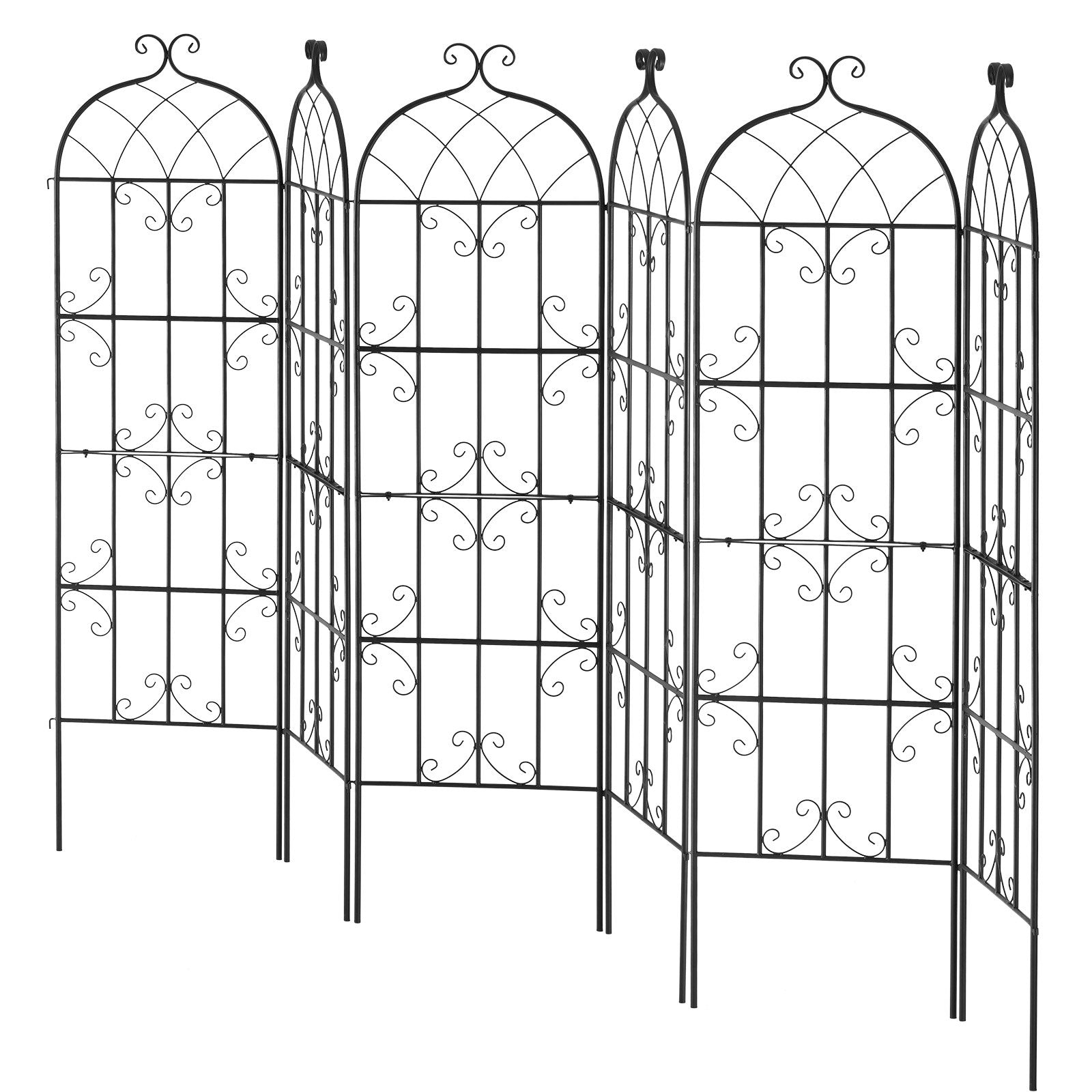 VEVOR 4 Packs Metal Garden Trellis for Climbing Plant Support 71x20 in Rustproof 