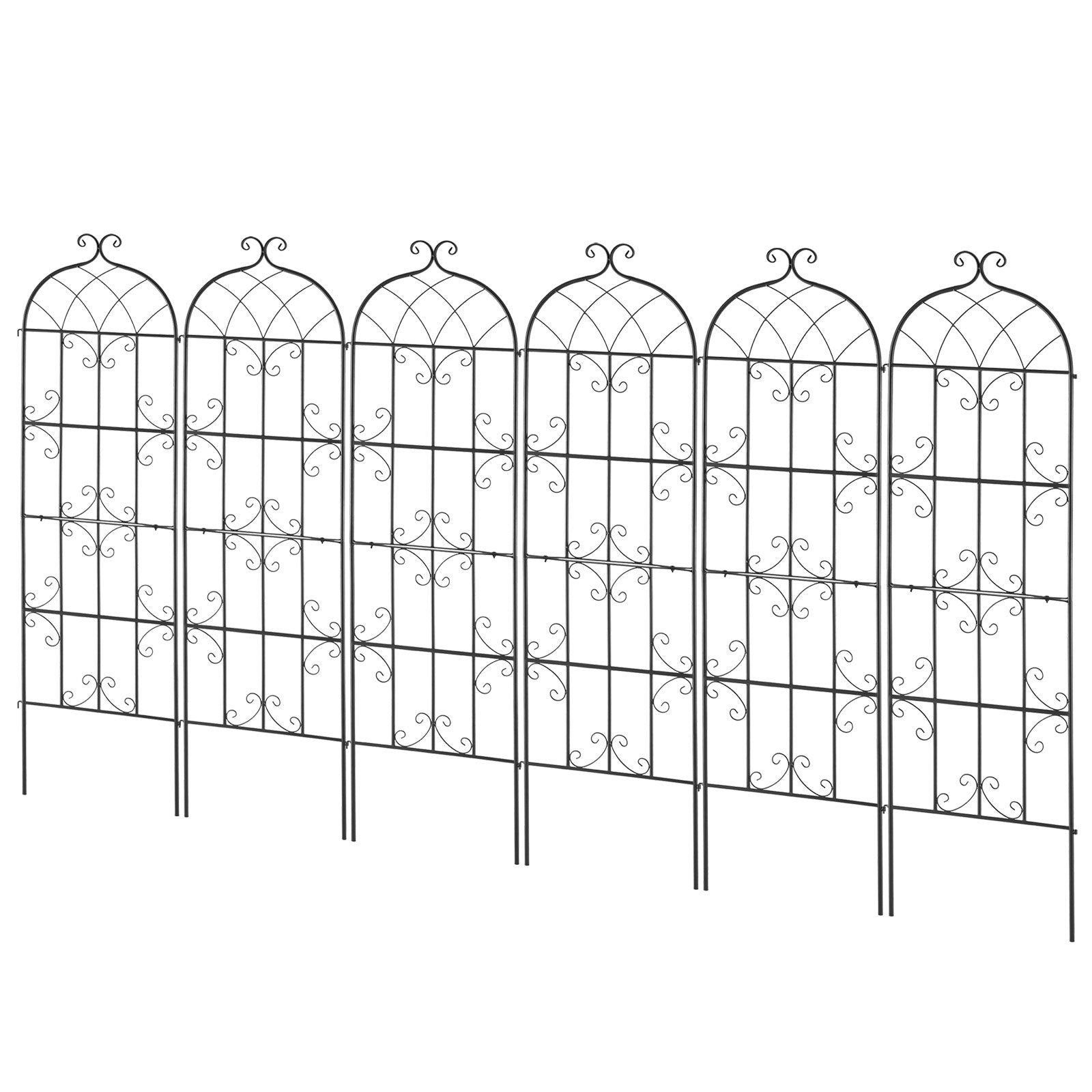 VEVOR 4 Packs Metal Garden Trellis for Climbing Plant Support 71x20 in Rustproof 