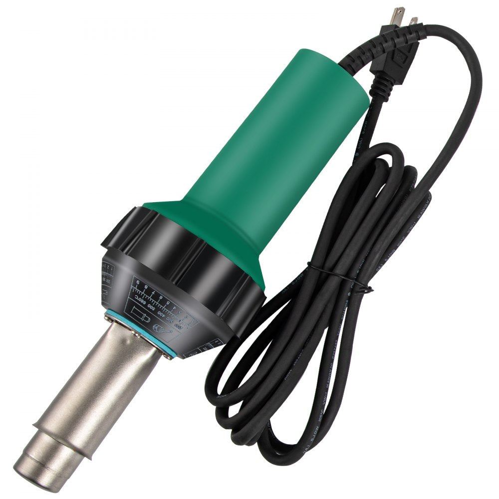VEVOR Roofing Welder, 4 Pcs PVC Welding Gun, 1600W Hot Air Plastic Welder, 120V PVC Heat Gun, Plastic Welder w/ Mica Pipe Heating Core, Stepless Temperature Regulation 104-1112 °F Plastic Welder Kit 
