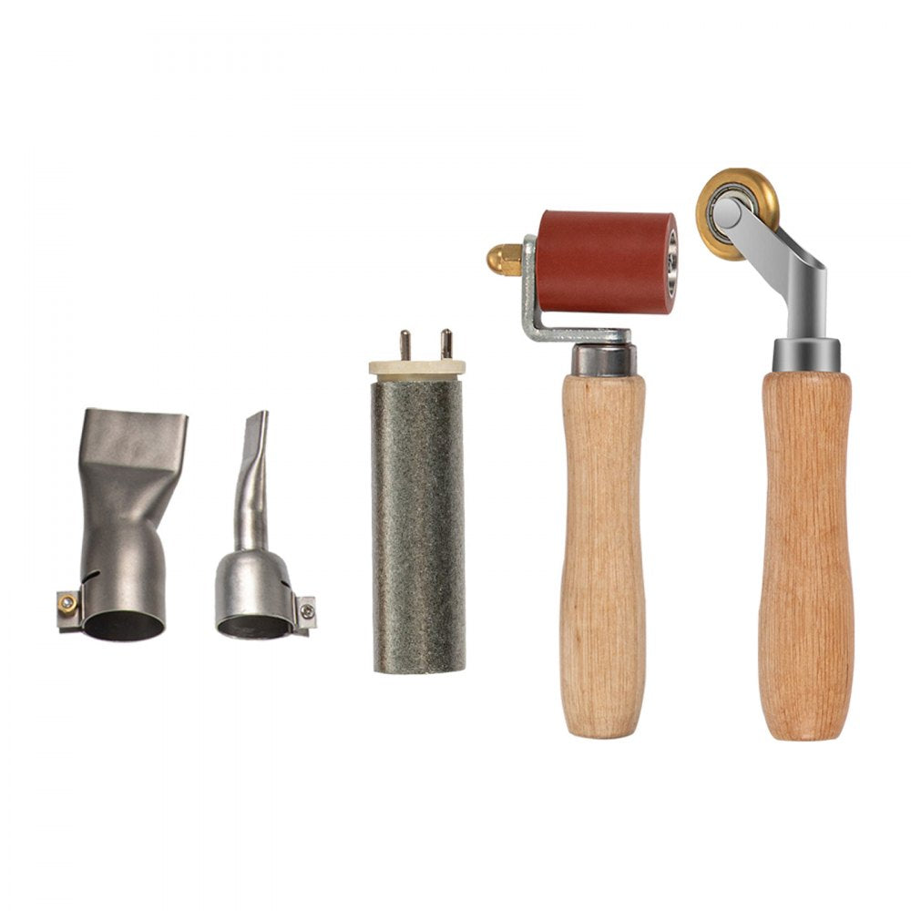 VEVOR Roofing Welder, 5 Pcs PVC Welding Gun, 1600W Hot Air Plastic Welder, 120V PCV Heat Gun, Plastic Welder w/ Mica Pipe Heating Core, Stepless Temperature Regulation 104-1112 °F Plastic Welder Kit 