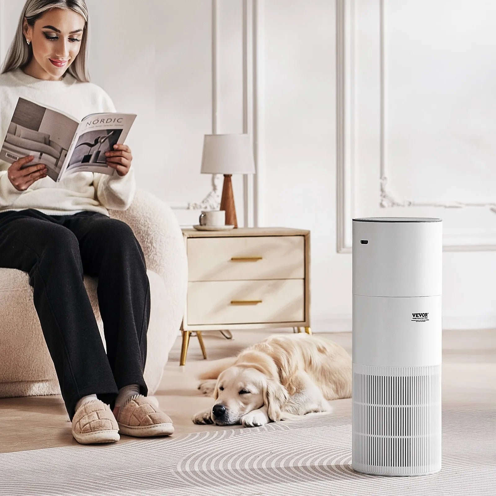 VEVOR Air Purifier 1090 ft²/h True HEPA 11 Filter Air Cleaner for Large Room