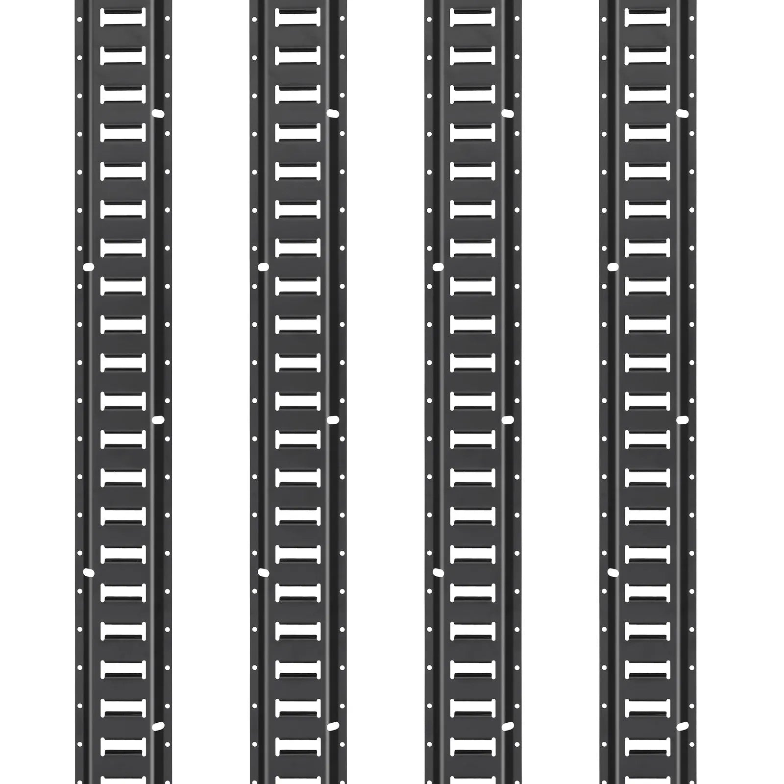 VEVOR E Track Tie-Down Rail Kit, 18PCS 5' E-Tracks Set Includes 4 Steel Rails & 8 O-Ring Anchors & 4 Tie-Offs with D-Ring & 2 Ratchet Straps, Securing Accessories for Cargo Motorcycles Bikes, 2000 lbs