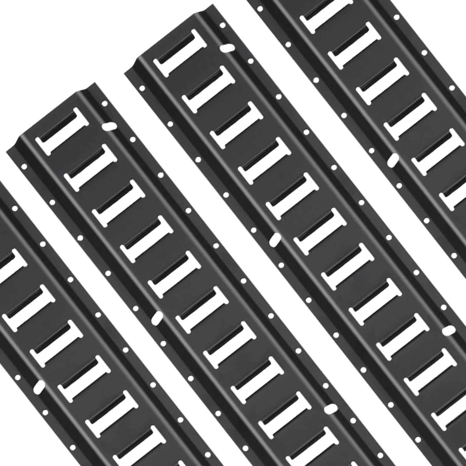 VEVOR E Track Tie-Down Rail Kit, 18PCS 5' E-Tracks Set Includes 4 Steel Rails & 8 O-Ring Anchors & 4 Tie-Offs with D-Ring & 2 Ratchet Straps, Securing Accessories for Cargo Motorcycles Bikes, 2000 lbs