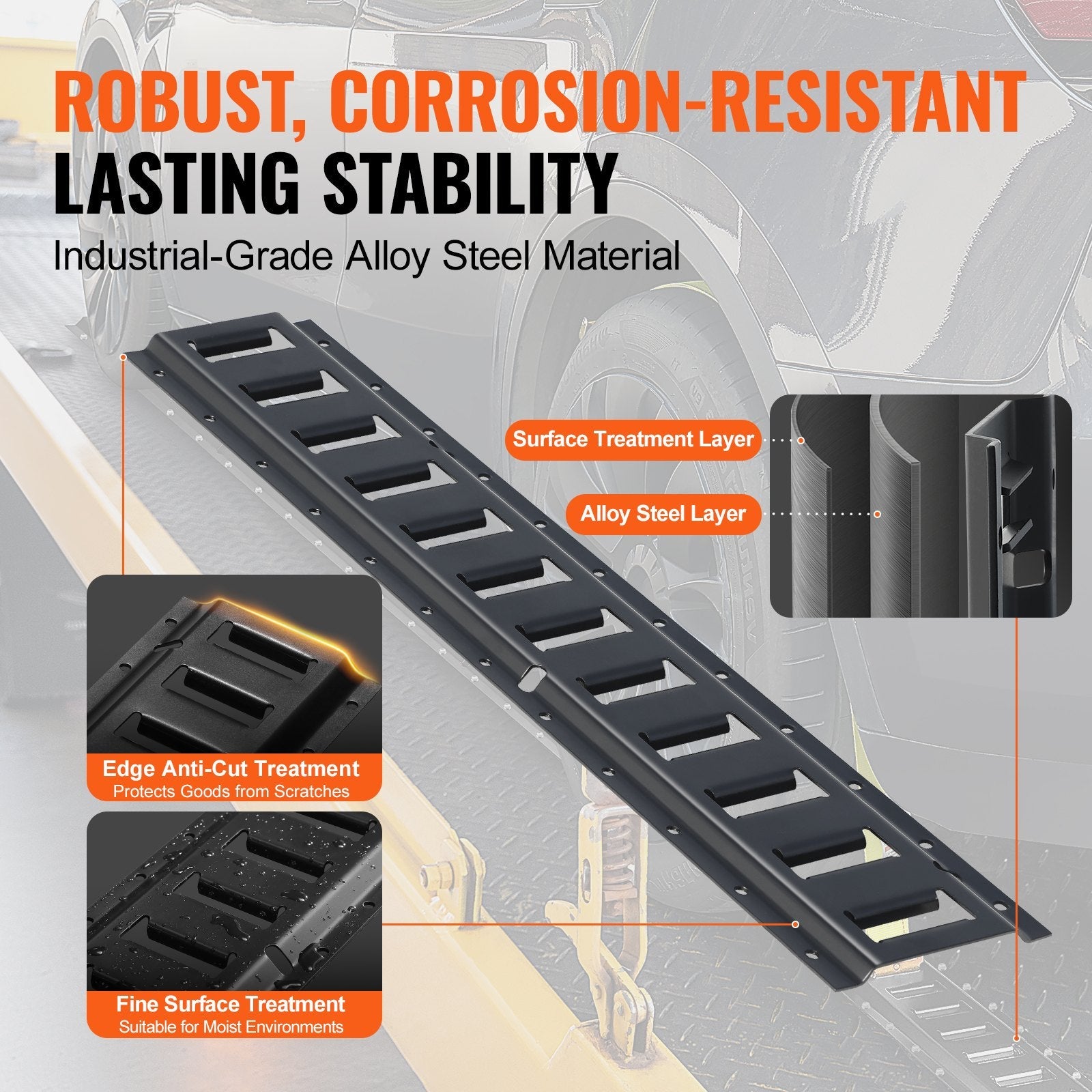 VEVOR E Track Tie Down Rail Kit, 2' Steel Rails, 4 Pack, Secure Cargo & Heavy Loads Up to 2000 lbs, Heavy Duty Etrack Rails with Screws for Garages, Vans, Trailers, Motorcycle Tie Downs, ATV Mountings 
